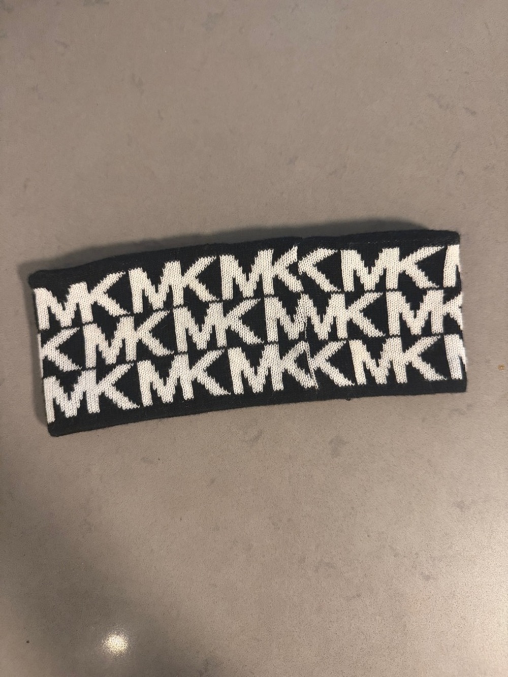 Michael Kors Black & White MK Logo Knit Headband
